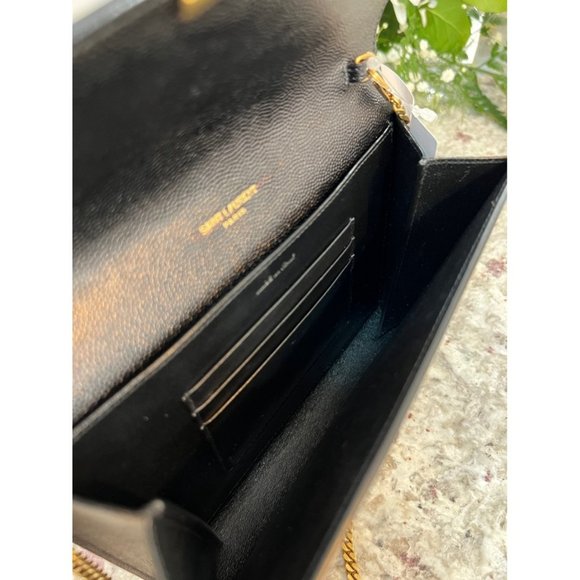 SAINT LAURENT Cassandre Leather Wallet on Chain - Picture 5 of 12